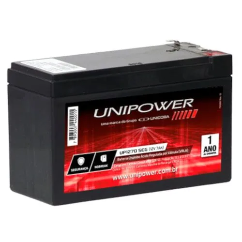 Bateria Estacionária Para Nobreak VRLA 12V 7Ah Unipower
