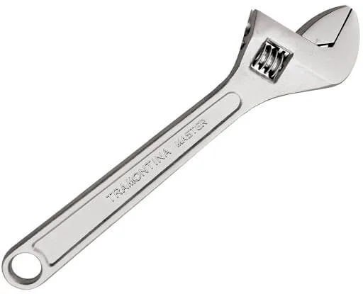 Chave Inglesa 12" Tramontina Com Corpo Forjado Em Aço Carbono Cromado