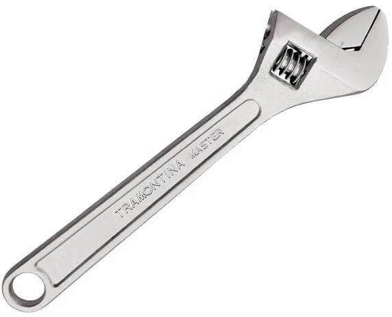 Chave Inglesa 6" Tramontina Com Corpo Forjado Em Aço Carbono Cromado