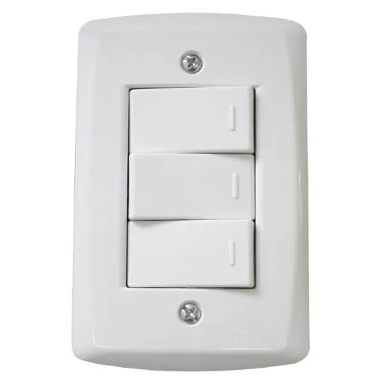 Conjunto De 3 Interruptores 4x2 10A Tramontina Lux²