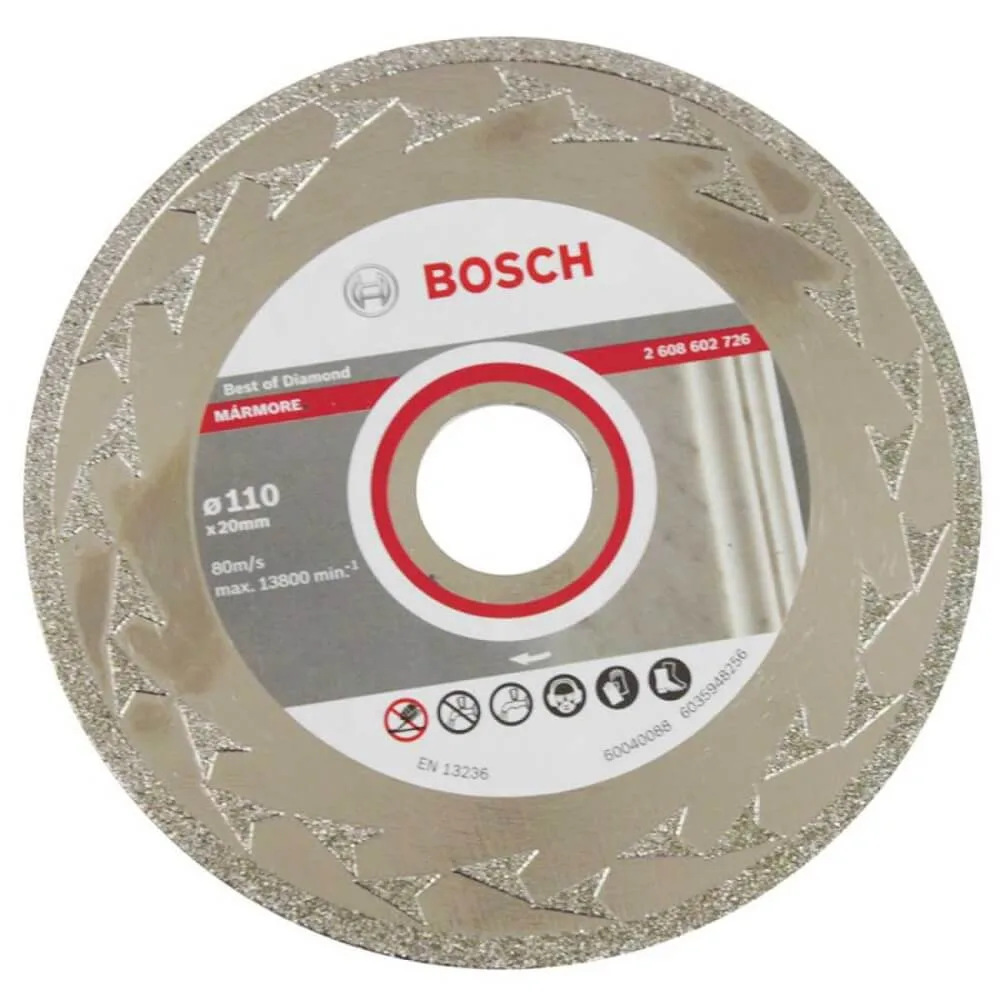 Disco De Corte Diamantado 4.3/8 POL 110 X 20 MM Para Mármore Bosch