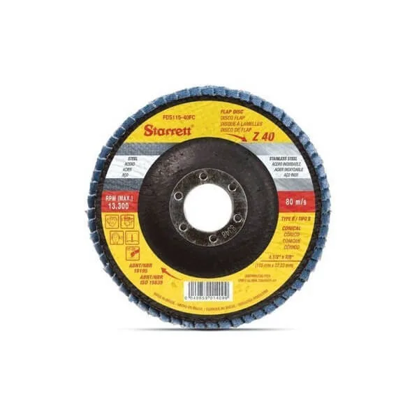Disco De Desbaste Flap Para Lixadeira Grão 040 Starrett