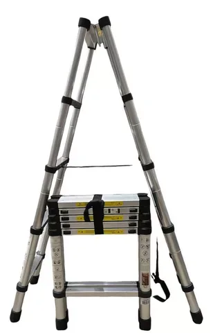 Escada Telescópica De Alumínio Dobrável 5d 1,4 Mts Fibervix