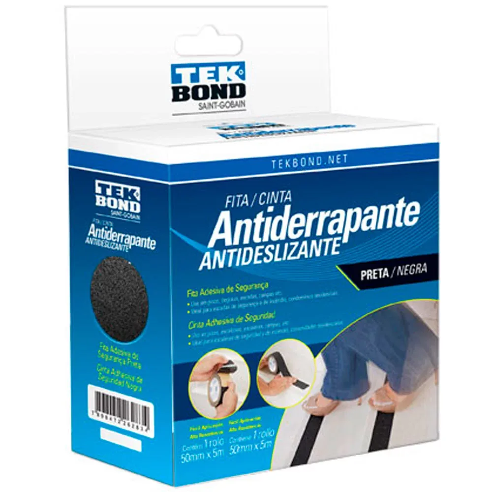 Fita Antiderrapante Preta 50mm x 5M TekBond