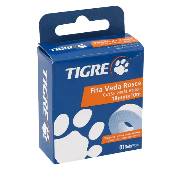 Fita Veda Rosca 18mm x 10m Tigre
