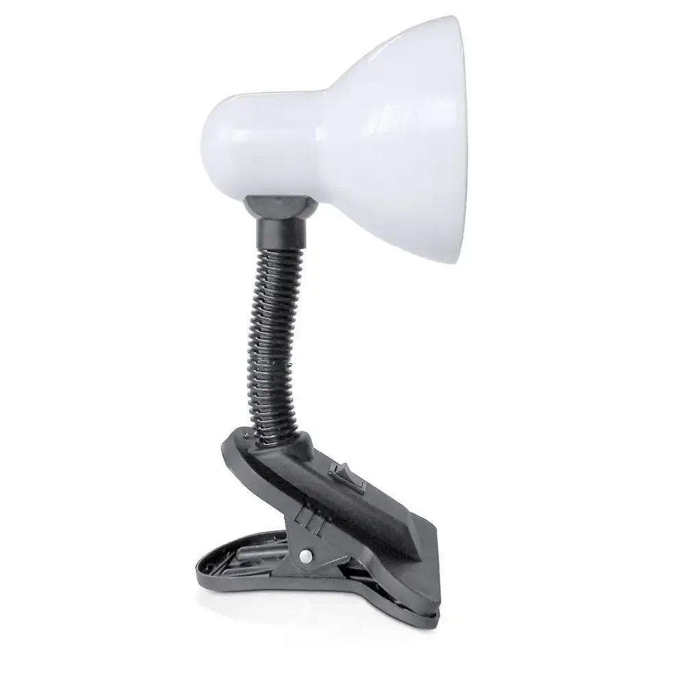 Luminária De Mesa Versaty Branca E-27 C/Garra Bronzearte LLum