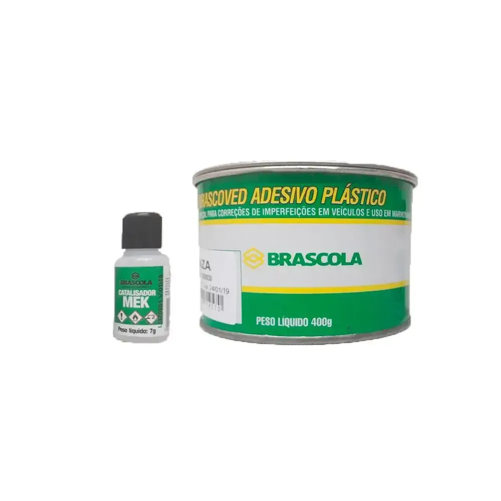 Massa Adesiva Plástica Cinza 400g Brascola