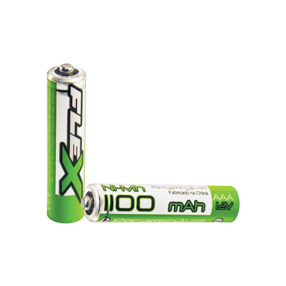 Pilha Palito Recarregável AAA 1100mAh Flex