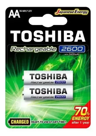 Pilha Recarregável 2aa 2600mah Toshiba