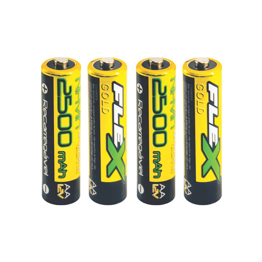 Pilha Recarregável AA 2500mAh Flex