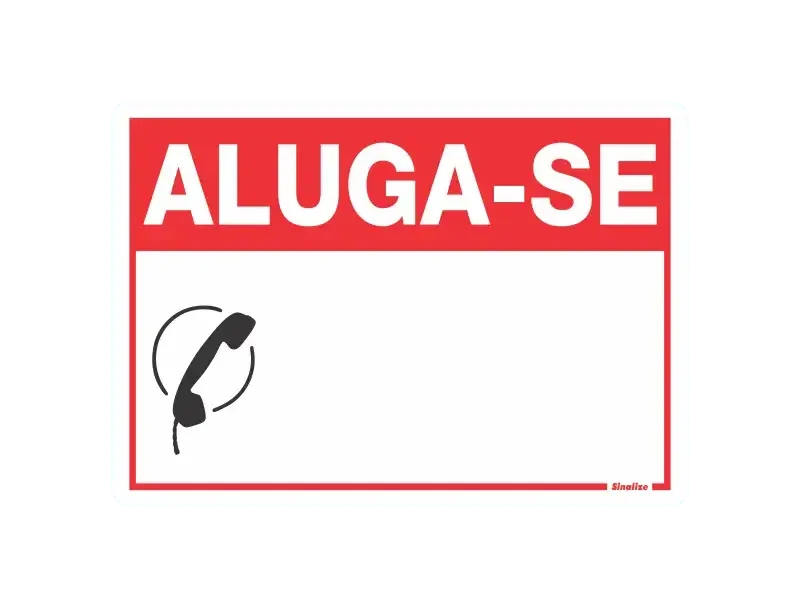 Placa Sinalizadora Aluga-se 20x30cm