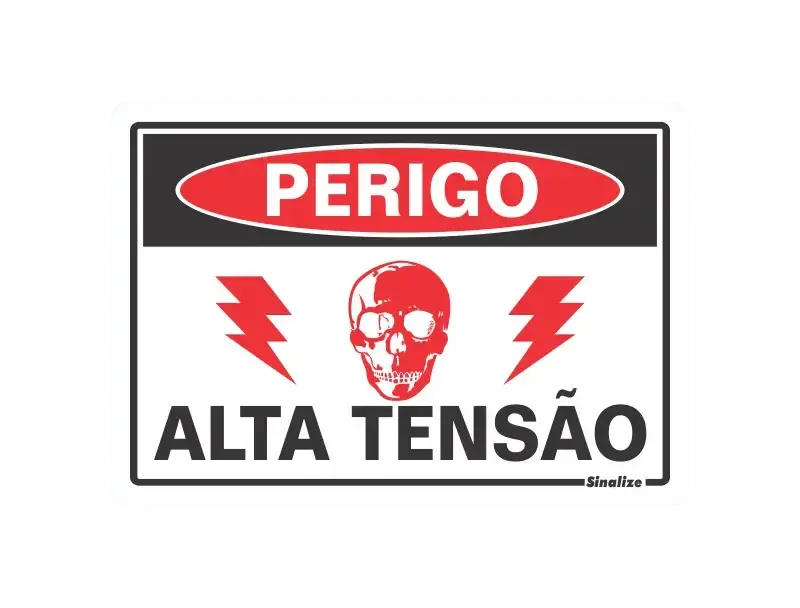Placa Sinalizadora Perigo Alta Tensão 20x30cm