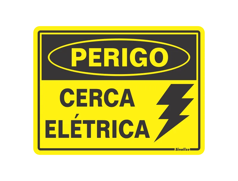 Placa Sinalizadora Perigo Cerca Elétrica 15x20cm