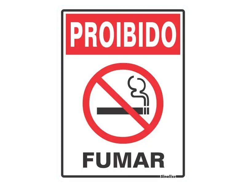 Placa Sinalizadora Proibido Fumar 15x20cm