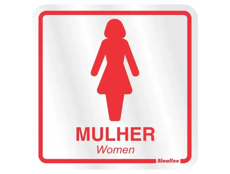 Placa Sinalizadora Sanitário Feminino 15x15cm