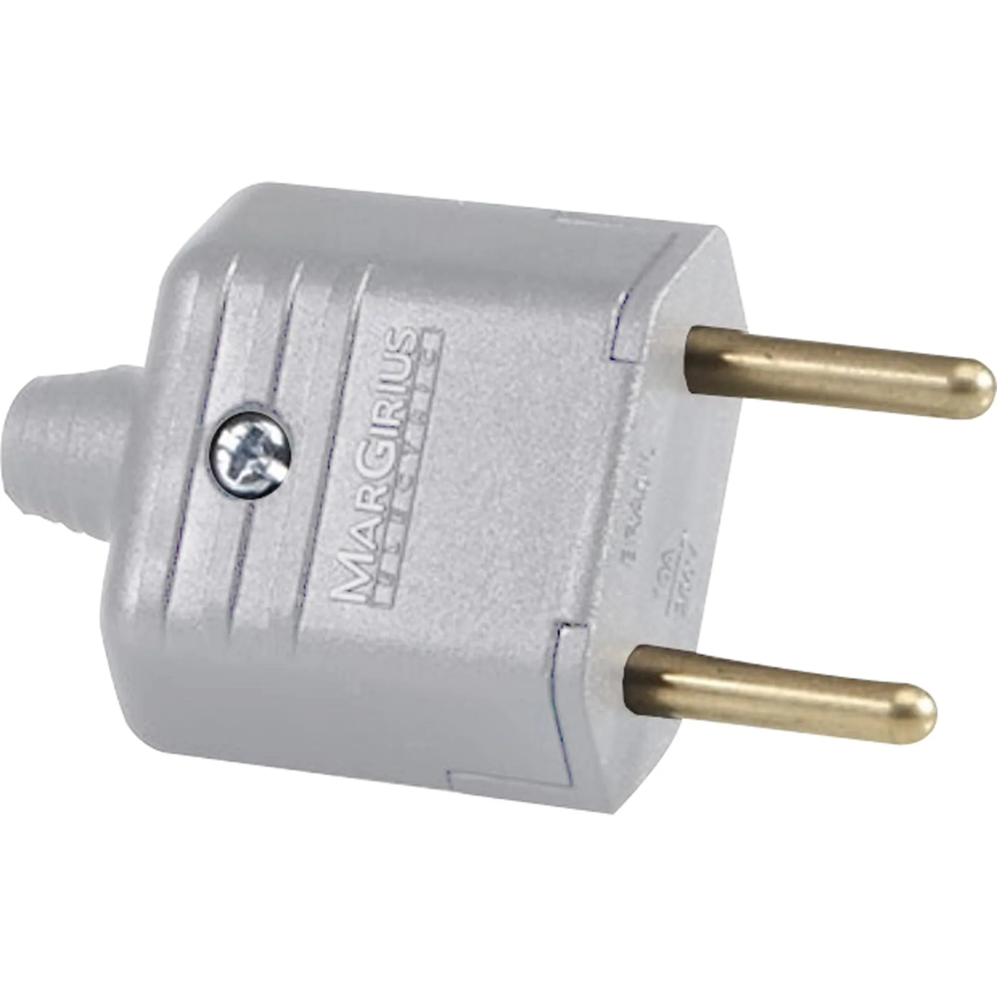 Plugue Macho 2P 10A Cinza Margirius