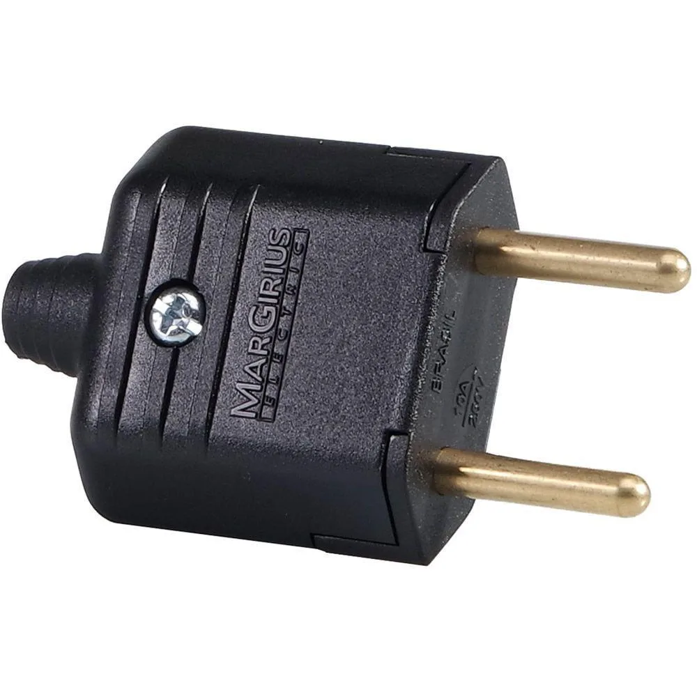 Plugue Macho 2P 10A Preto Margirius