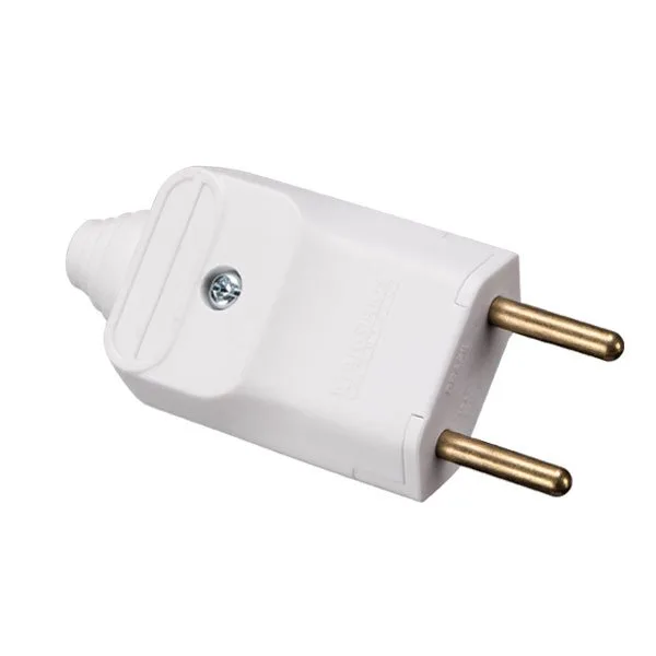 Plugue Macho Reforçado 2P 10A Branco Margirius