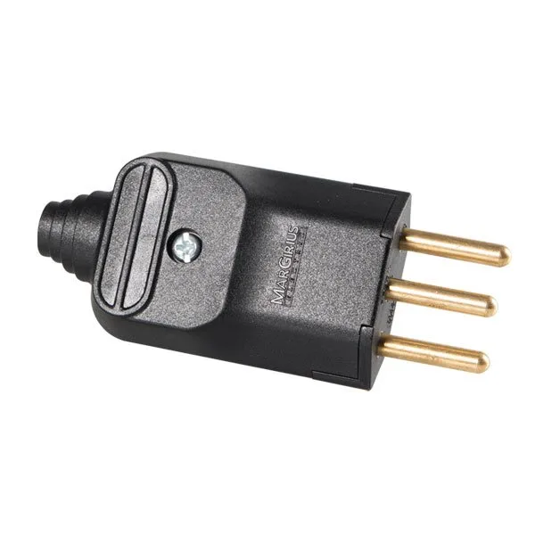 Plugue Macho Reforçado 2P+T 20A Preto Margirius