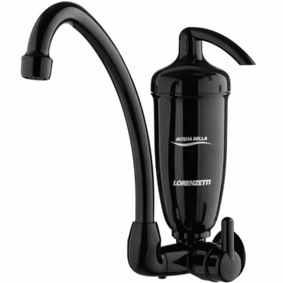 Purificado De Água Com Torneira Acqua Bella Preta Para Parede Lorenzetti