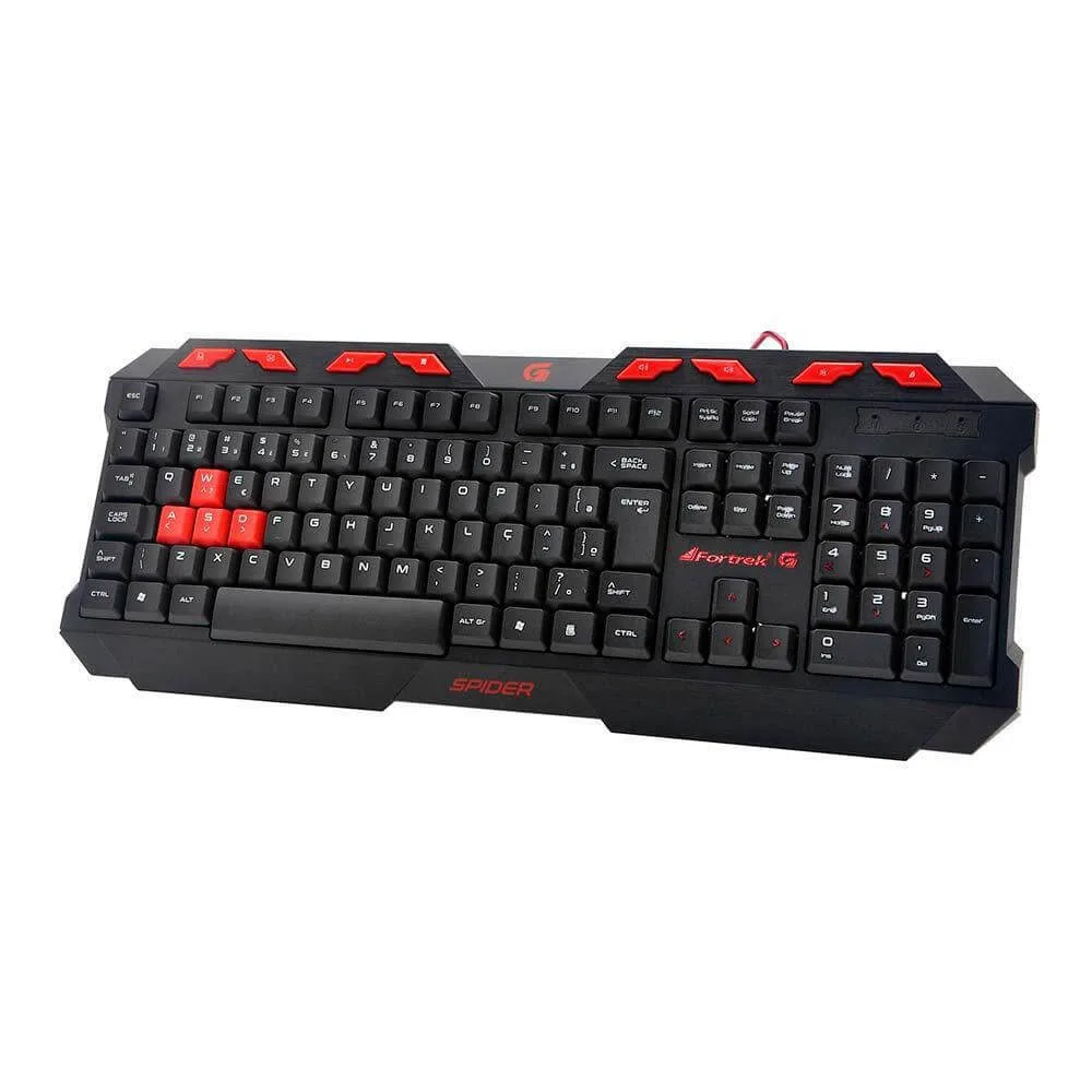 Teclado Gamer Spider GK706 Preto/Vermelho FORTREK