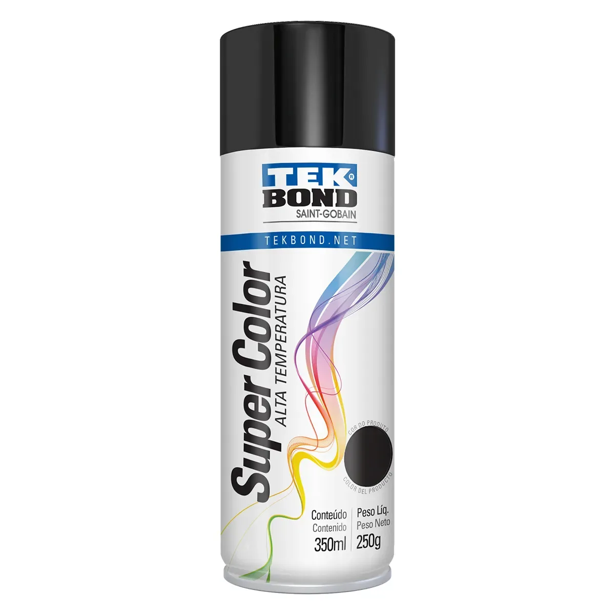 Tinta Spray Alta Temperatura Preto Fosco 350ML