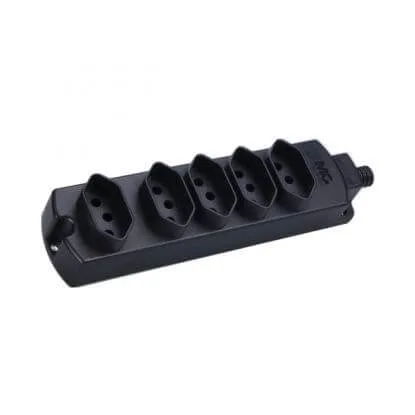 Tomada Régua Barra Multipla Com Cinco Tomadas 2P+T 20A Preto Margirius