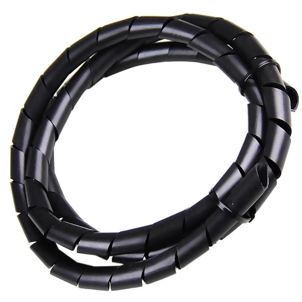 Tubo Espiral Organizador De Fios E Cabos 1/4'' Preto Frontec