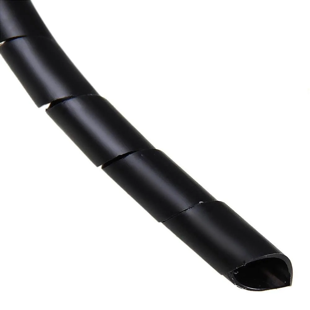 Tubo Espiral Organizador De Fios E Cabos 1'' Preto Frontec